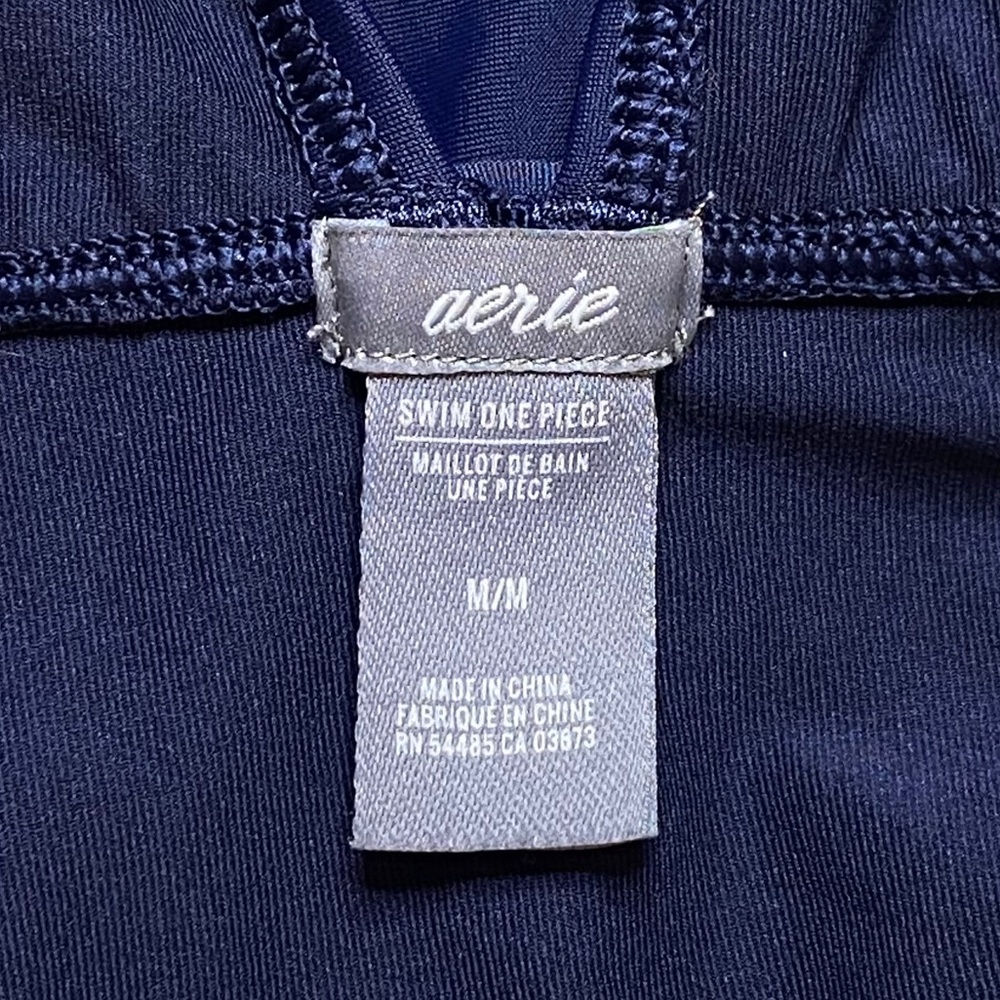 Aerie One Piece Swimsuit Super Scoop Cutouts Navy - Picture 3 of 7